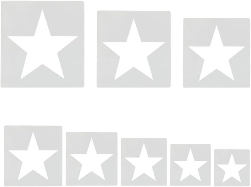 ZTEOFO 8 PCS Large Star Stencil, Star Stencils Different Sizes, Stars Template Stencil, Stars Stencils for Painting, for Painting Template - Image 1